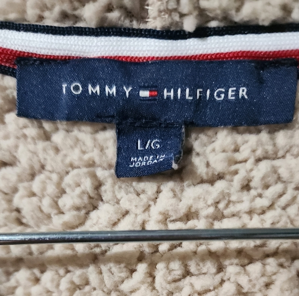 🧸 Tommy Hilfiger Oversized Teddy Sherpa Hoodie Jacket Cream Beige L 🤎 - Picture 3 of 7